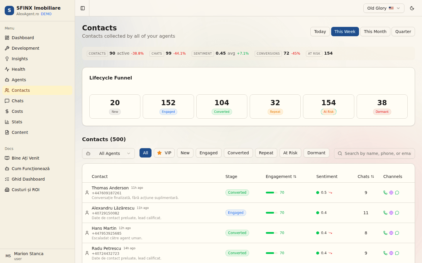 Contacts — light theme
